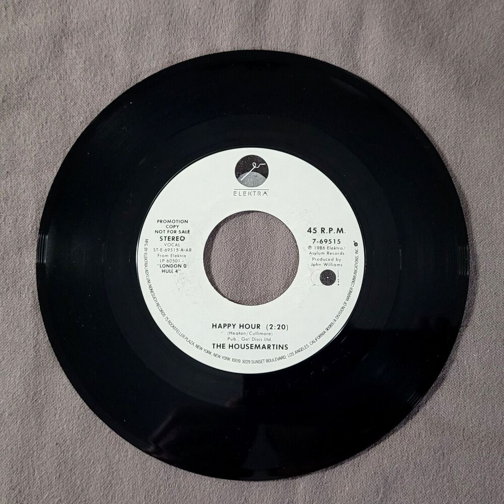 The Housemartins ‎Promo 45 Happy Hour / Same on Elektra M- Rock 1986